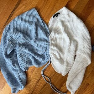 Blue and white sweater